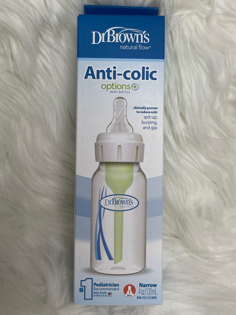 Dr. Brown's Options+ Baby Bottle Box - White with Green & Blue Accents